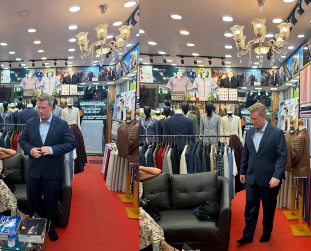Men's bespoke suit styles slim fit regular and classic cut at The Alex Fashion House Phuket