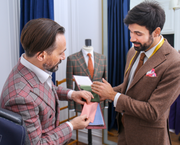 Smart casual bespoke blazer and chino outfit from The Alex Fashion House Karon Phuket Thailand