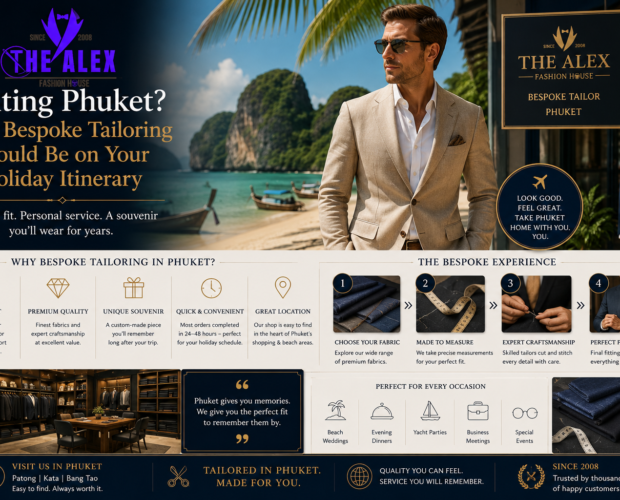 Bespoke tailoring on a Phuket holiday — The Alex Fashion House Karon Beach Phuket Thailand