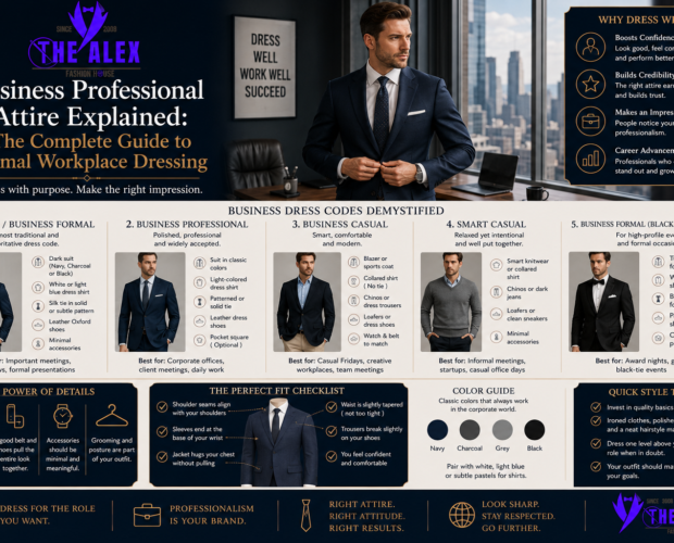 Business professional attire — formal workplace suits from The Alex Fashion House Karon Phuket Thailand