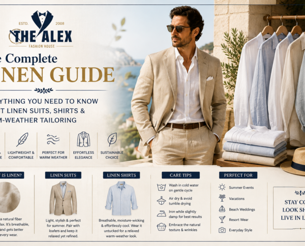 Linen suit and shirt guide — warm-weather tailoring from The Alex Fashion House Karon Phuket Thailand