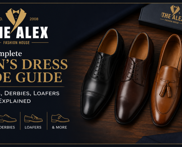 Men's dress shoes — Oxford Derby loafer and monk strap guide from The Alex Fashion House Phuket