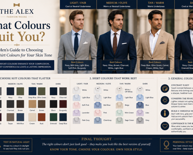 What colours suit you — men's suit and shirt colours by skin tone from The Alex Fashion House Phuket