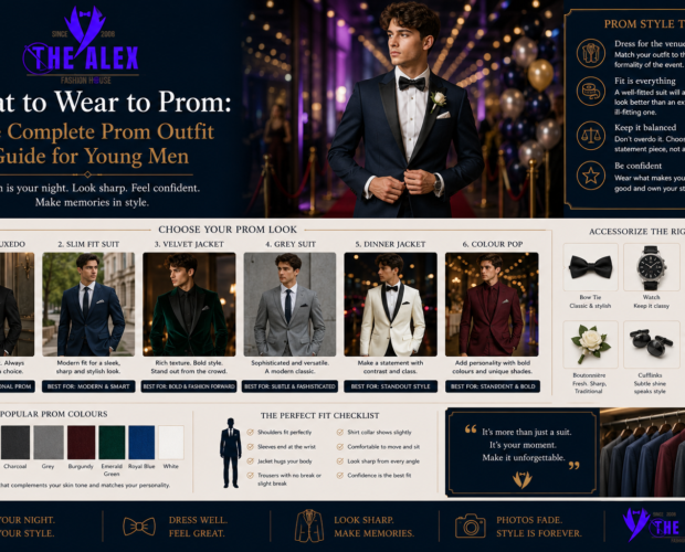 What to wear to prom — prom suits and tuxedos for young men from The Alex Fashion House Phuket