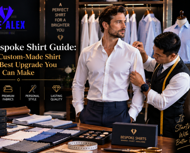 Bespoke shirt guide — custom made shirts in Egyptian cotton and Thomas Mason from The Alex Fashion House Phuket