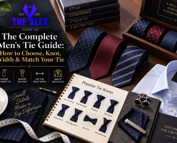 Men's tie guide — knots, width, colours and matching from The Alex Fashion House Karon Phuket Thailand