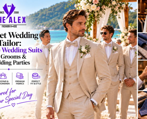 Phuket wedding tailor — bespoke wedding suits for grooms and wedding parties, The Alex Fashion House Karon