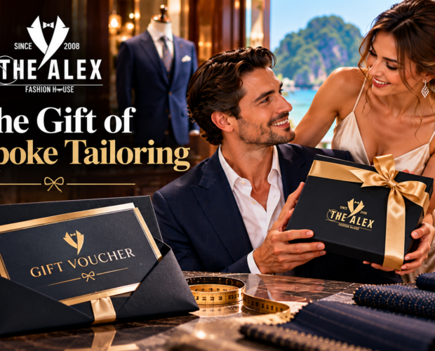 Bespoke tailoring gift voucher in Phuket — the gift of a custom suit from The Alex Fashion House Karon