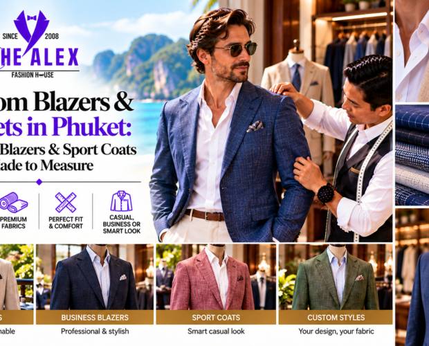Custom blazers and jackets in Phuket — bespoke blazers and sport coats from The Alex Fashion House Karon