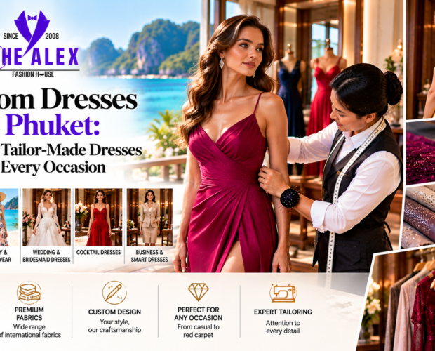 Custom dresses in Phuket — bespoke tailor-made dresses from The Alex Fashion House Karon