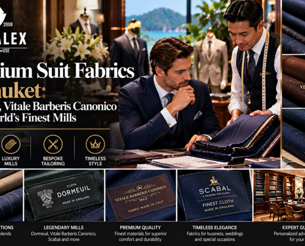 Premium suit fabrics in Phuket — Dormeuil, Vitale Barberis Canonico and the world's finest cloth at The Alex Fashion House Karon