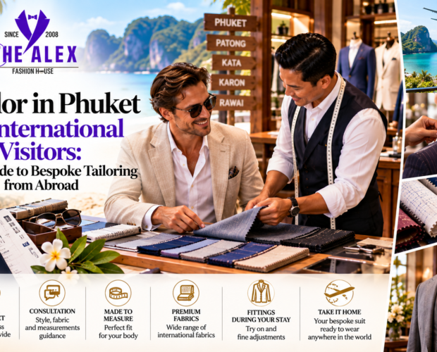 Tailor in Phuket for international visitors — bespoke tailoring and worldwide shipping, The Alex Fashion House Karon
