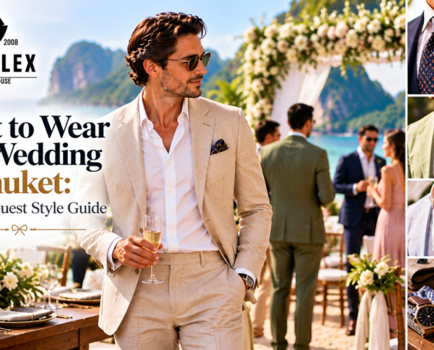 What to wear to a wedding in Phuket — men's guest style guide from The Alex Fashion House Karon