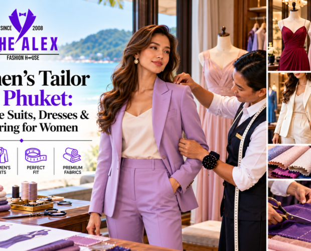 Women's tailor in Phuket — bespoke suits, dresses and tailoring from The Alex Fashion House Karon
